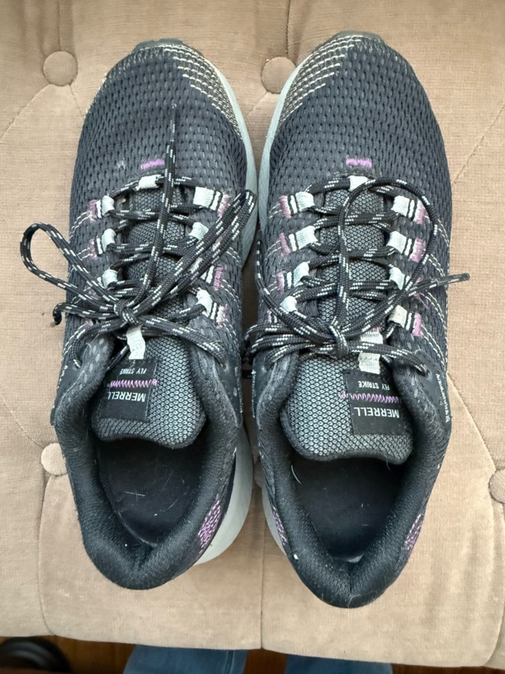 Reduced! Merrell Women's Charcoal Knit Athletic Sneakers with Pink Highlights